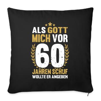 60ème anniversaire 60 ans rétro - Housse de coussin décorative 45 x 45 cm - noir - Devant