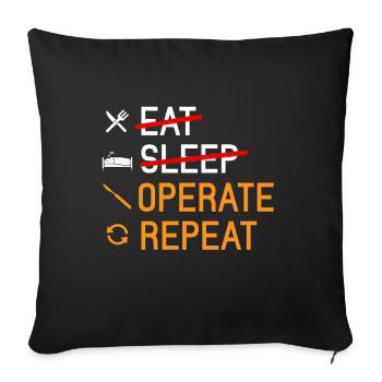 Eat Sleep Operate Repeat Surgeon Medicine Cadeau - Housse de coussin décorative 45 x 45 cm - noir - Devant