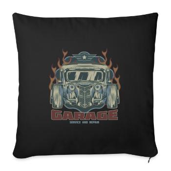 Hotrod Garage Cars Vintage Retro American Hot Rod - Housse de coussin décorative 45 x 45 cm - noir - Devant