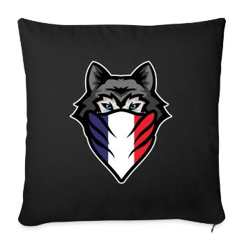 Sibirische Husky Frankreich Flagge Wolf Hund Besitzer Haustier Geschenk - Sofakissenbezug 45 x 45 cm - Schwarz - Vorne