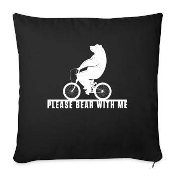 Bear Cyclist Biker Bike Cycling Biking BMX MTB - Sofa pillowcase 17,3'' x 17,3'' (45 x 45 cm) - black - Front