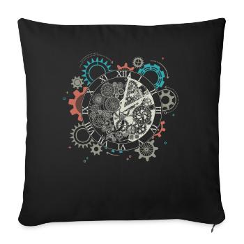 Steampunk, Viktorianische Mechanik - Sofakissenbezug 45 x 45 cm - Schwarz - Vorne