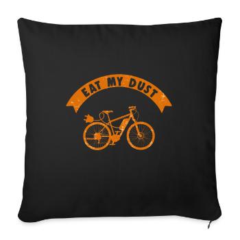 Eat My Dust EBike Electric Bicycle Biking Biker - Sofa pillowcase 17,3'' x 17,3'' (45 x 45 cm) - black - Front