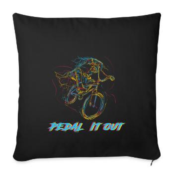Pedal It Our Biker Abstract Cyclist Cycling - Sofa pillowcase 17,3'' x 17,3'' (45 x 45 cm) - black - Front
