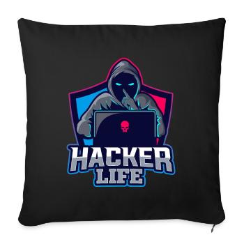 Hacker Life - Housse de coussin décorative 45 x 45 cm - noir - Devant