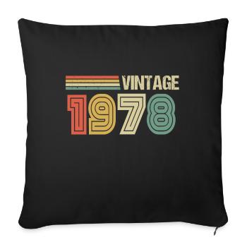 44ème Anniversaire 1978 Vintage Cadeau d’Anniversaire - Housse de coussin décorative 45 x 45 cm - noir - Devant