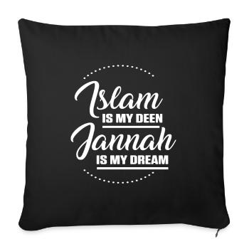 L’Islam est mon deen Muslim Allah Mosquée Coran Cadeau - Housse de coussin décorative 45 x 45 cm - noir - Devant