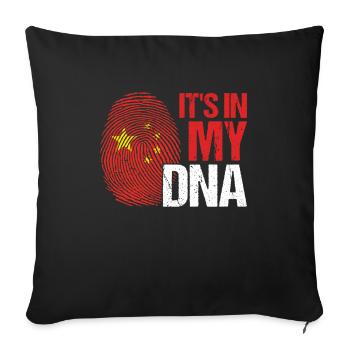 China In My DNA Flagh Country Patriotic Gift - Sofa pillowcase 17,3'' x 17,3'' (45 x 45 cm) - black - Front