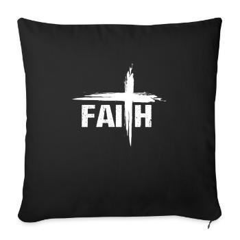 Glauben Kreuz Jesus Christus Christentum Kirche Geschenk - Sofakissenbezug 45 x 45 cm - Schwarz - Vorne