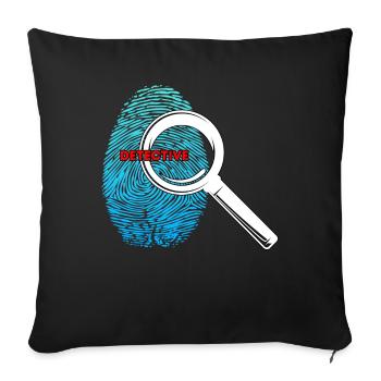 Detective, Children, - Sofa pillowcase 17,3'' x 17,3'' (45 x 45 cm) - black - Front