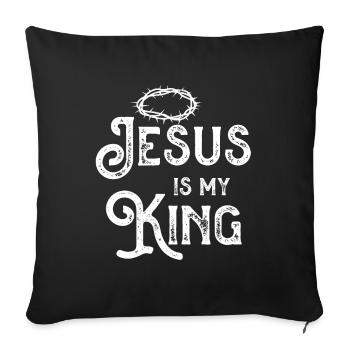 Jesus Is My King Crown Of Thorns Religion God Gift - Sofa pillowcase 17,3'' x 17,3'' (45 x 45 cm) - black - Front