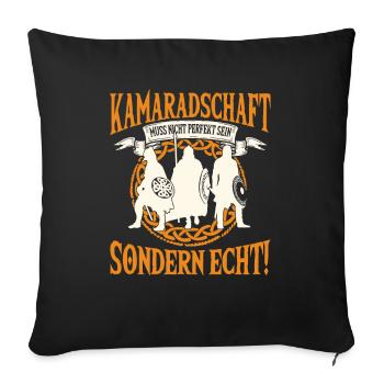 Wikinger Freundschaft, Perfekt Und Echt - Sofakissenbezug 45 x 45 cm - Schwarz - Vorne
