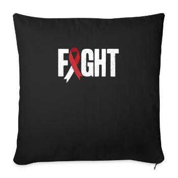 Cancer, Fight The Cancer, The Red Ribbon - Sofa pillowcase 17,3'' x 17,3'' (45 x 45 cm) - black - Front