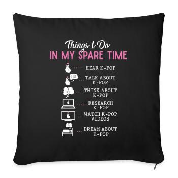 KPOP Leisure - Sofa pillowcase 17,3'' x 17,3'' (45 x 45 cm) - black - Front