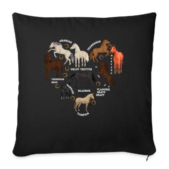 Arten Von Pferden, Pferd, Araber - Sofakissenbezug 45 x 45 cm - Schwarz - Vorne