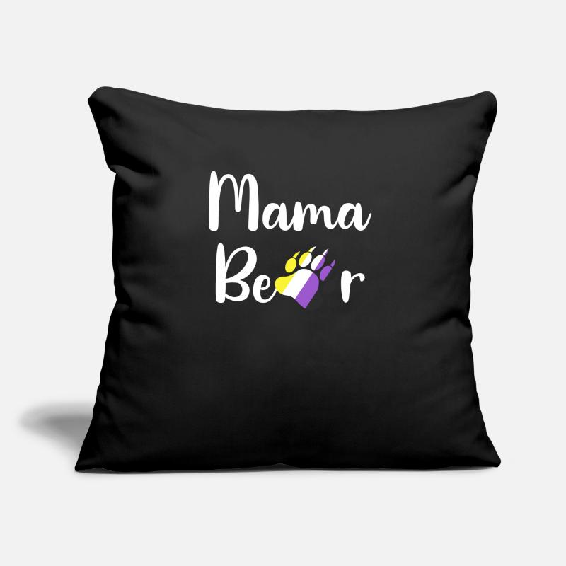 Non-Binary Mama Bear LGBTQ Mom Non-Binary Enby Sofakissenbezug 45 x 45 cm