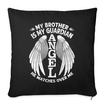 Mon frère Est Mon Guardian Ange, Frère DeUil - Housse de coussin décorative 45 x 45 cm - noir - Devant