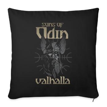 Sons of odin, valhalla, walhalla, Vikings - Sofa pillowcase 17,3'' x 17,3'' (45 x 45 cm) - black - Front