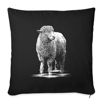 Sheep Illustration Sheep buck - Sofa pillowcase 17,3'' x 17,3'' (45 x 45 cm) - black - Front