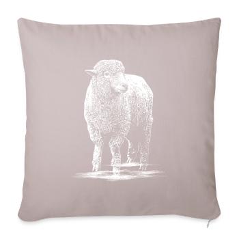 Mouton illustration mouton - Housse de coussin décorative 45 x 45 cm - taupe clair - Devant