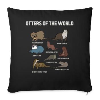 Otter Der Welt, Otter - Sofakissenbezug 45 x 45 cm - Schwarz - Vorne