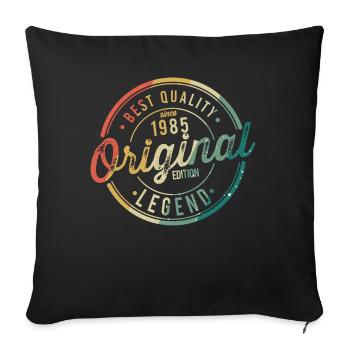 37th Birthday Original 1985 Vintage Gift - Sofa pillowcase 17,3'' x 17,3'' (45 x 45 cm) - black - Front