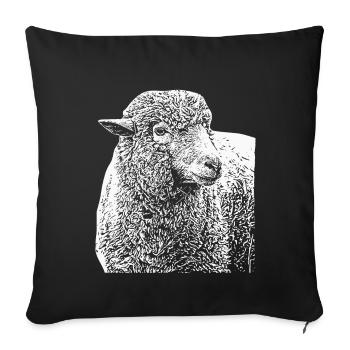 Merino sheep buck Groß Weis - Sofa pillowcase 17,3'' x 17,3'' (45 x 45 cm) - black - Front