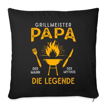 Le maître barbecue Papa, l’homme Le mythe La légende - Housse de coussin décorative 45 x 45 cm - noir - Devant