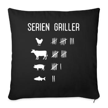 Griller, Griller, BBQ, Smoken, Grill - Housse de coussin décorative 45 x 45 cm - noir - Devant