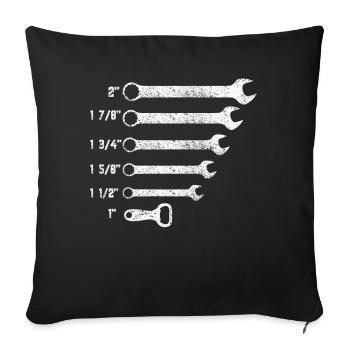 Mécanicien cadeau, atelier, ouvre-bière - Housse de coussin décorative 45 x 45 cm - noir - Devant