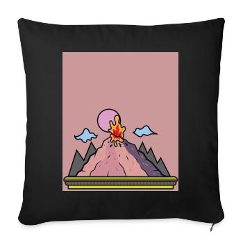 Volcanic eruption supervolcano eruption lava - Sofa pillowcase 17,3'' x 17,3'' (45 x 45 cm) - black - Front