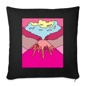 Volcanic eruption supervolcano eruption lava - Sofa pillowcase 17,3'' x 17,3'' (45 x 45 cm) - black - Front