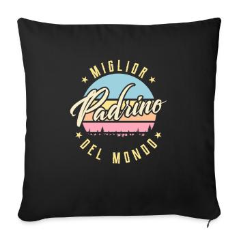 Bester Patenonkel der Welt Geschenk Onkel Pate - Sofakissenbezug 45 x 45 cm - Schwarz - Vorne