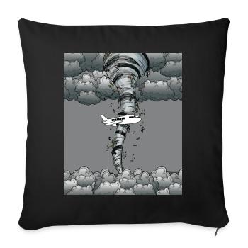 Tornado Flugzeug Sturm Wetter - Sofakissenbezug 45 x 45 cm - Schwarz - Vorne
