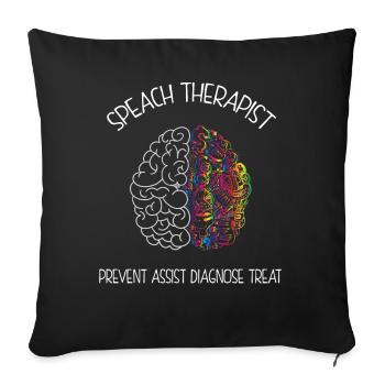 Gehirn Eines Sprachpathologen Geschenk Sprache - Sofakissenbezug 45 x 45 cm - Schwarz - Vorne