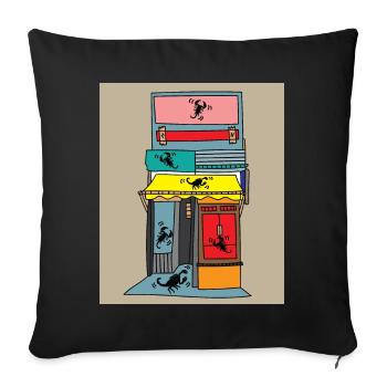 Scorpios Retro Environment Zodiac Sign - Sofa pillowcase 17,3'' x 17,3'' (45 x 45 cm) - black - Front