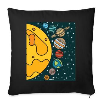 Astronomy Solar System Planets Universe - Sofa pillowcase 17,3'' x 17,3'' (45 x 45 cm) - black - Front