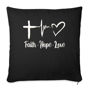 Bible verse, Christian God, Prayer Psalm - Sofa pillowcase 17,3'' x 17,3'' (45 x 45 cm) - black - Front
