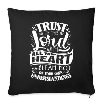 Bible verse, Christian God, Prayer Psalm - Sofa pillowcase 17,3'' x 17,3'' (45 x 45 cm) - black - Front
