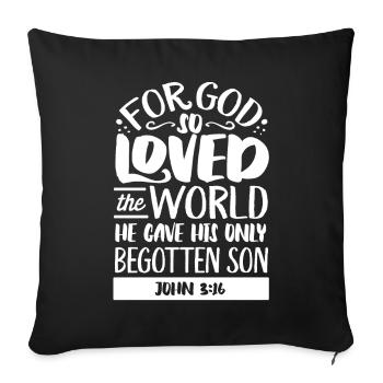 Bible verse, Christian God, Prayer Psalm - Sofa pillowcase 17,3'' x 17,3'' (45 x 45 cm) - black - Front