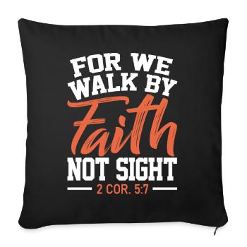 Bible verse, Christian God, Prayer Psalm - Sofa pillowcase 17,3'' x 17,3'' (45 x 45 cm) - black - Front