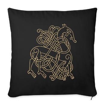Celtic Knot Norse Dragon with Serpent - Sofa pillowcase 17,3'' x 17,3'' (45 x 45 cm) - black - Front