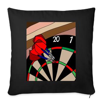 Jeu de fléchettes Joueurs avec fléchettes - Housse de coussin décorative 45 x 45 cm - noir - Devant