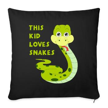 This Kid Loves Snakes Toddlers Kids Boy Girl Child - Sofa pillowcase 17,3'' x 17,3'' (45 x 45 cm) - black - Front