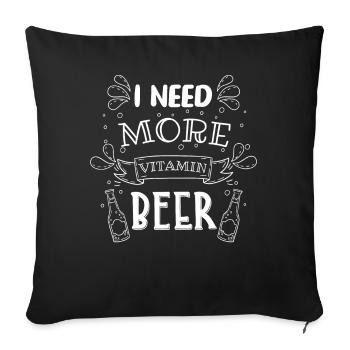 Bières, bières - Housse de coussin décorative 45 x 45 cm - noir - Devant