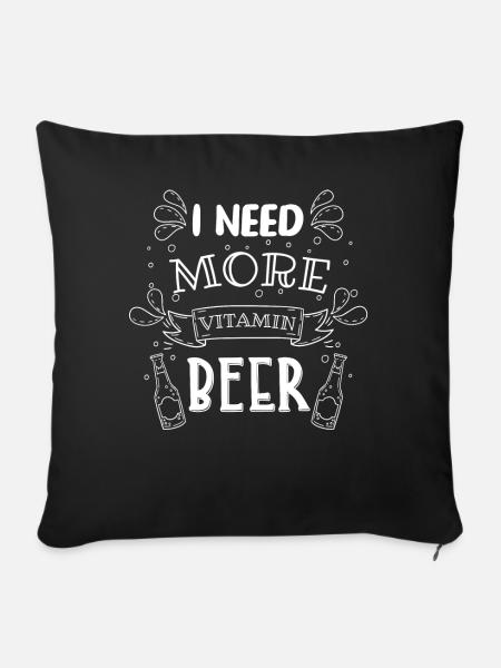 Beergetierender Bier, Bier Trinken - Sofakissenbezug 45 x 45 cm - Schwarz