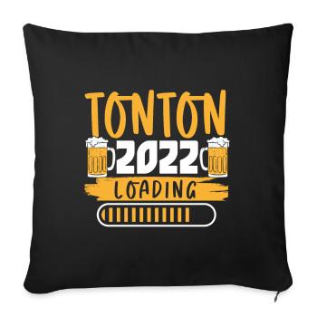 Tonton en Cours 2022 Annonce Grossesse Cadeau - Sofakissenbezug 45 x 45 cm - Schwarz - Vorne