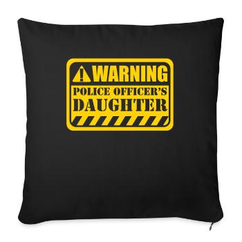 Cadeau de flic de la fille d’un policier - Housse de coussin décorative 45 x 45 cm - noir - Devant