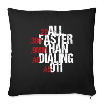 Amateurs d’armes à feu .22 .380 9mm plus rapide que la loi des armes à feu - Housse de coussin décorative 45 x 45 cm - noir - Devant