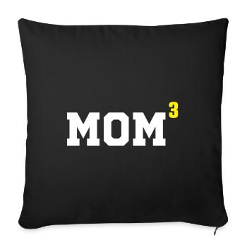 Mutter von drei Kindern MütterGeschenk - Sofakissenbezug 45 x 45 cm - Schwarz - Vorne